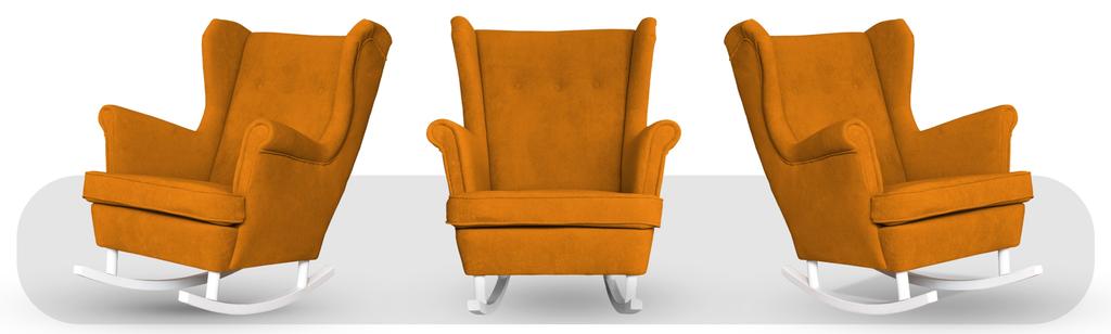 Fotel uszak bujany skandynawski welur Hunter Family Meble musztardowy