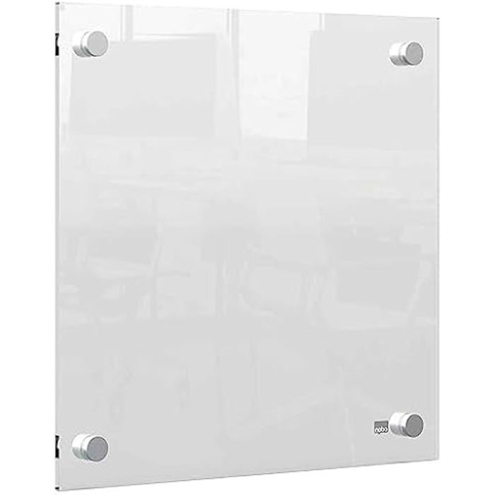 Mini Tableau Transparent - NOBO - 300 X 300 Mm - Acrylique Effaçable - Fixations Incluses - Design Moderne