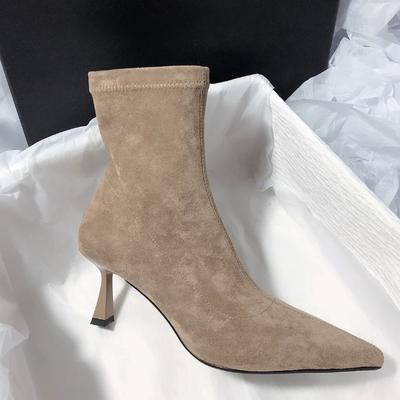 Fashion 2025 New Fashion Winter Simple Sexy Party Stripper Women's Boots Thin Heels Heels Pointed Toe Side Zipper Shoes