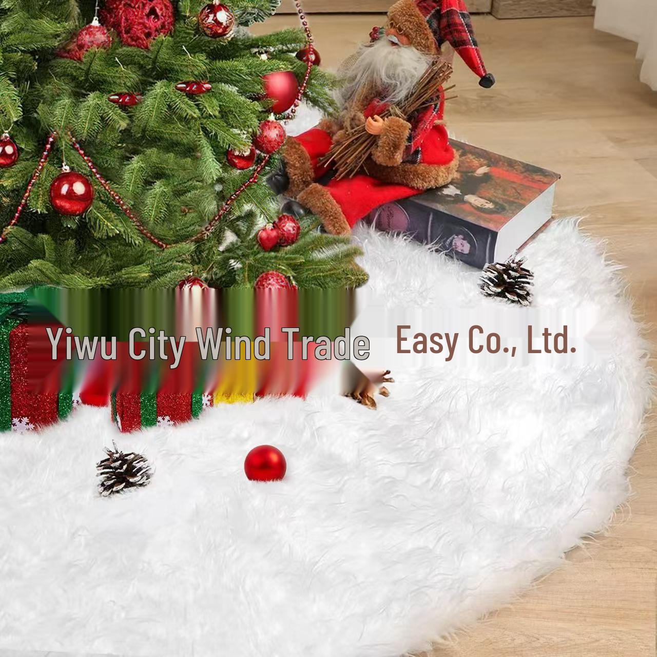 

White Plush Snowflake Sequin Christmas Tree Skirt Apron Regular 78CM
