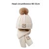Cute Winter Hats Scarf Set Children Fur Pompom Winter Hats New Warm Knit Beanies