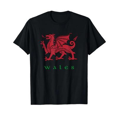 Wales Welsh Dragon T Shirt Vintage Washed Soft Stretched Slightly Fashion Homme Versatile Stylish Streetwear Unisex Casual