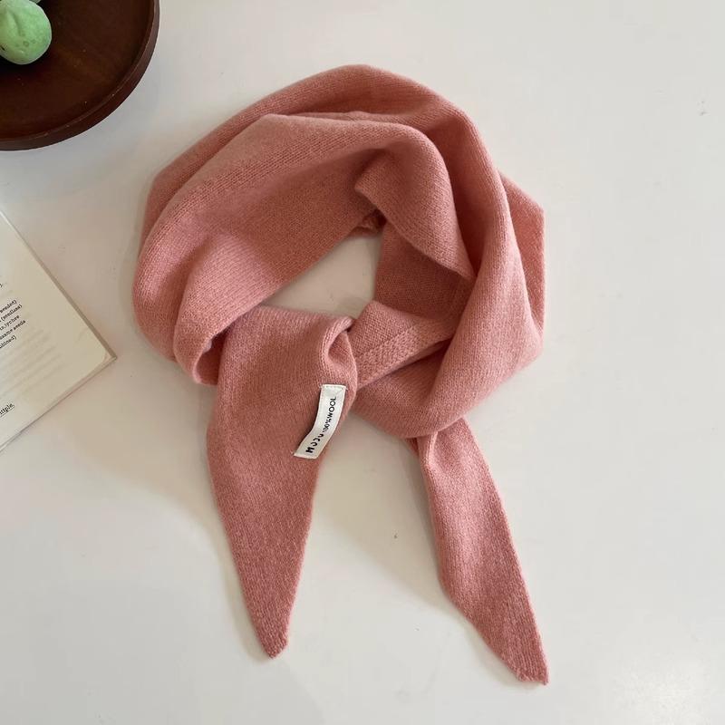 Pure Wool Triangle Scarf Niche Knitted Headscarf Multifunctional Scarf for Women Warm and Versatile Autumn and Winter New Trend