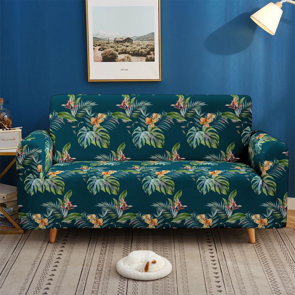 Small Floral Non-Slip Elastic Sofa Cover Pad Universal All-Inclusive Sofa Cover 3D Digital Printing