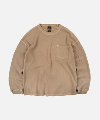 FRIZMWORKS Pigment Dyeing Waffle Pocket Tee _ Tan