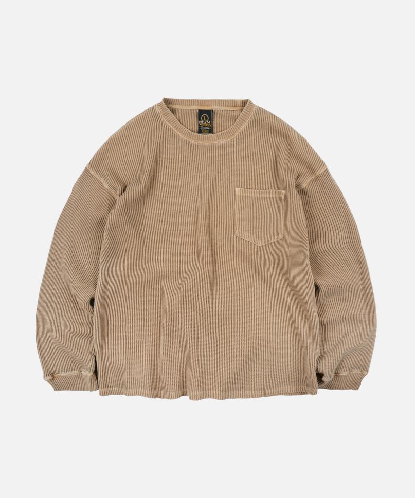 FRIZMWORKS Pigment Dyeing Waffle Pocket Tee _ Tan
