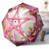 Pentagram and Moon Phases Mandala Outdoor Automatic Umbrella Retractable Design with 8-Rib Durability Lightweight Perfect Gift for Friends Family