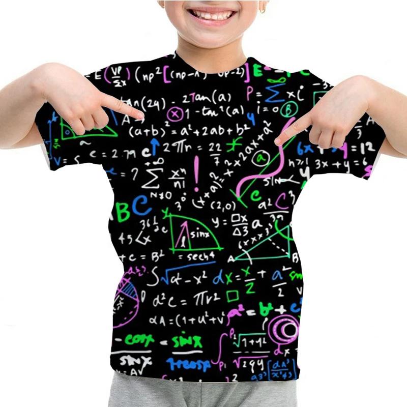 Kids Boy Girl Pi Math Print Tshirt Short Sleeve Tops Pi Day 3.14 T-Shirt Children's Clothes Summer Casual Funny O-Neck Tees