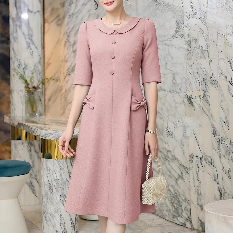ZANZEA Women Casual Doll Collar Summer Short Sleeve Dress