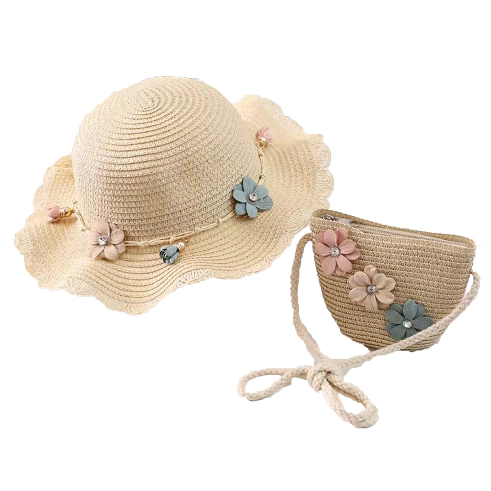 

Соломенная шляпа для кроссбоди набора из натуральной цветочной вязаной соломы с широкими полями, защищающая от УФ-лучей, легко надеваемая федора для весны и для выхода в свет бежевый