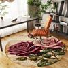1pc Rose Music Round Chair mat office Area Rug - Non-Slip, Floor Mat for Office, Bedroom, Ideal home decor gift c0112107