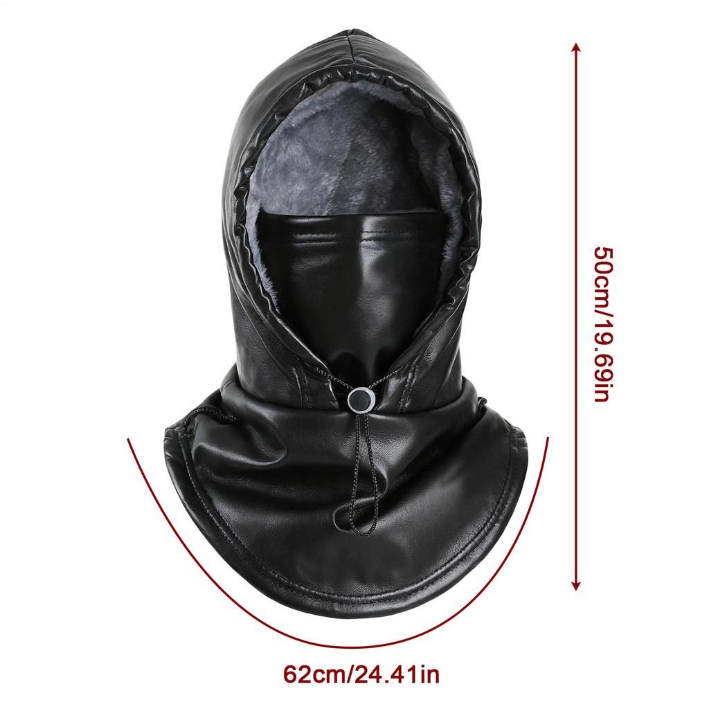 Cold Weather Face Cover Protective Waterproof Thermal PU Hat Cold Weather Snow Face Warmer For Outdoor Motorcycle Riding Hiking