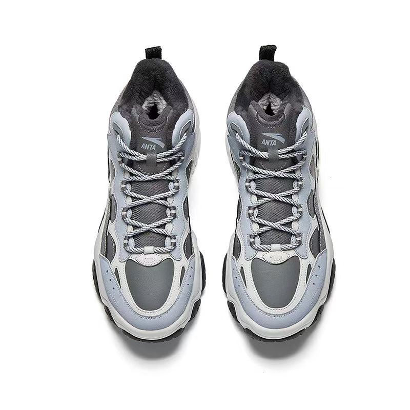Anta Flowing Comfort Trendy Versatile Wear Resistant Warm Low Top Dad Shoes Men Sneaker Gray 112548953-1