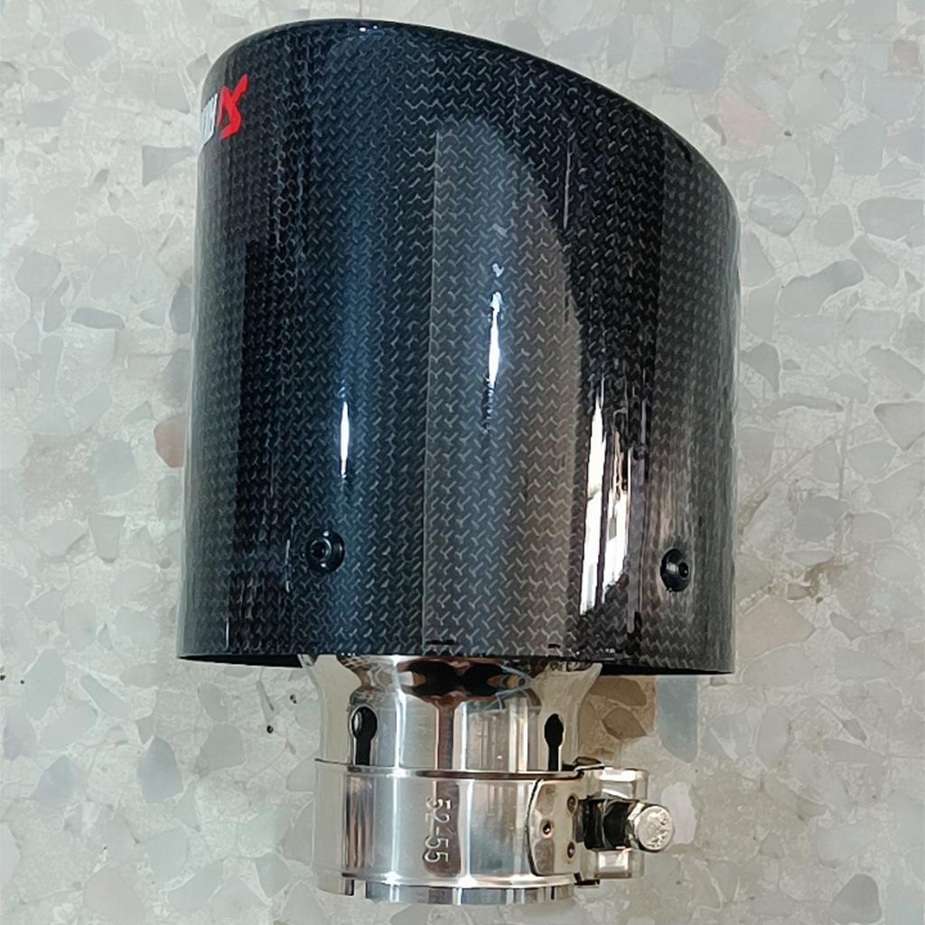 Car Styling Inlet 54mm To Outlet 114mm Exhaust Muffler Tip Length 120mm Glossy