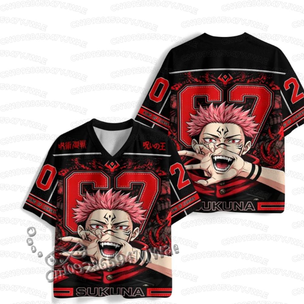 Summer Men's Women's Gojo Jujutsu Kaisen Jersey Hot Anime Fans Short Sleeve Tee Casual T-shirt Unisex Tops Y2K Jersey Tops