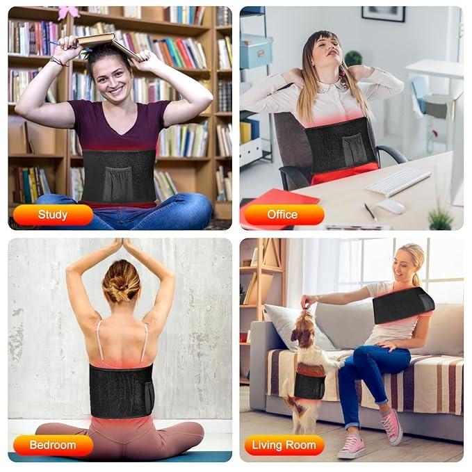 Therapy for Body Infrared Light Therapy, Red Light Therapy Belt for Shoulder Waist Muscle Pain Relief, LED Belt Wrap Timer Remote Control