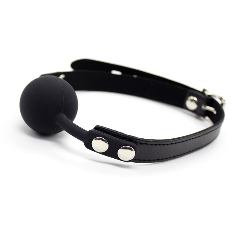 Smooth Silicone Ball Gag 4cm Adjustable Black