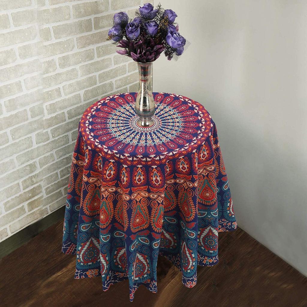 Mandala Round Tapestry Home Wall Art Decor Hippie Baho Yoga Mat Bohemian Round Beach Bedspread Round Picnic Tapestry 100 % Cotton Tapestry