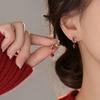 925 Sterling Silver Koi Red Agate Stud Earrings for 2026 Year of the Horse, Women's New Year Holiday Earrings