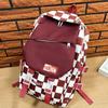 High Capacity Checkerboard Plaid School Bag Nylon Students School Bags  College Students