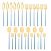 Newest Orange Silver 304 Stainless Steel Dinnerware High Quality 24Pcs Cutlery Set Matte Blue Flatware Knife Fork Spoon Hanging Tableware Set