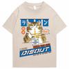 Japanese Style Cat Cartoon Men Oversized T Shirts 2022 Summer Casual Baggy Short Sleeve Tees Harajuku Cotton Man T-shirt Tops
