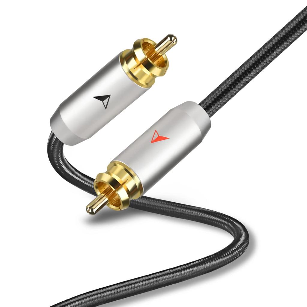 LCYOUTH 2RCA Męski do 2RCA Męski RCA Audio 24k Czysta Miedź Nylon HiFi Dźwięk Kompatybilny z Kablem CD AV do Gier, Stereo, Złocone Złącza, Pleciony,