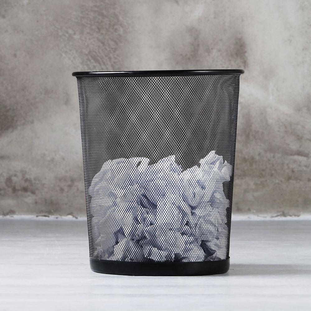Office waste bin, metal, black, 26x28 cm