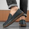Classic Comfortable Soft Men's Leather Shoes Oversized Flat Bottomed Handmade Quality Casual Shoes Flat Anti Slip Driving Shoes