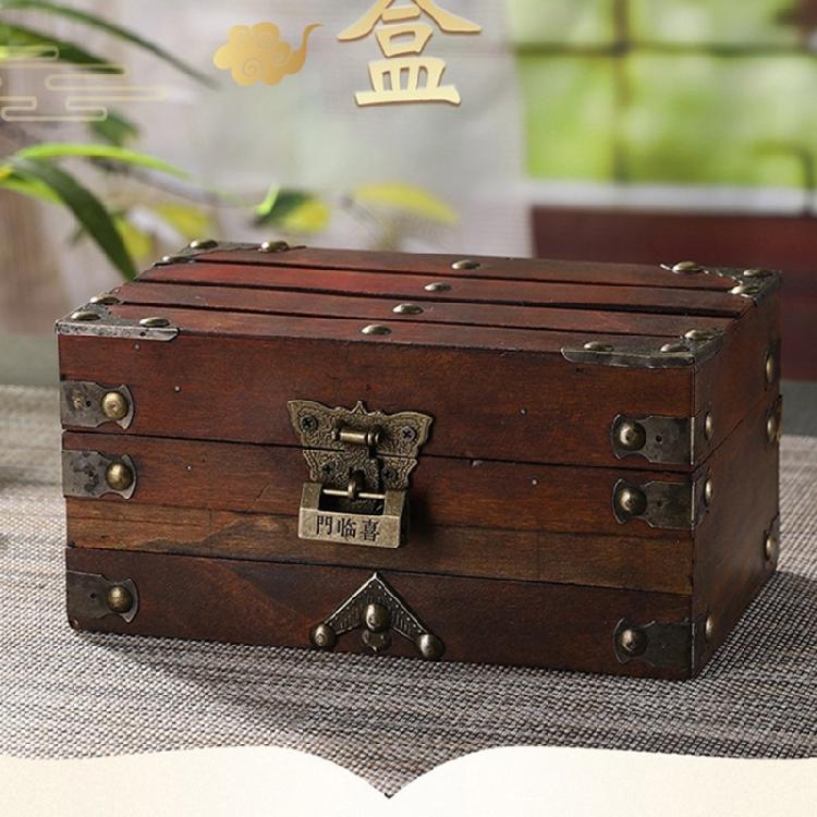 Multipurpose Decorative Jewelry Box With Compartment Dividers Safe Key Lock Wood Storage Cabinet