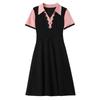Color-Block Chic Plus Size Two-Piece Look Dress - Short Sleeve Summer Fashion for Women