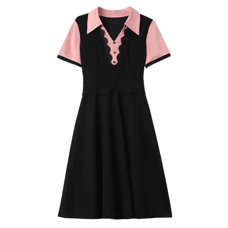 Color-Block Chic Plus Size Two-Piece Look Dress - Short Sleeve Summer Fashion for Women