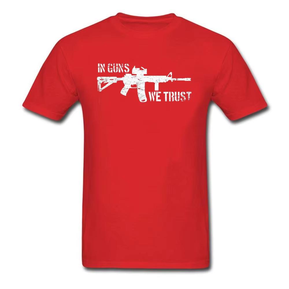 

Men T-shirt in Guns We Trust Mens Tshirt Style Summer Autumn Guns T Shirt O Neck Drop Ship Retro Designer Tops 4XL
