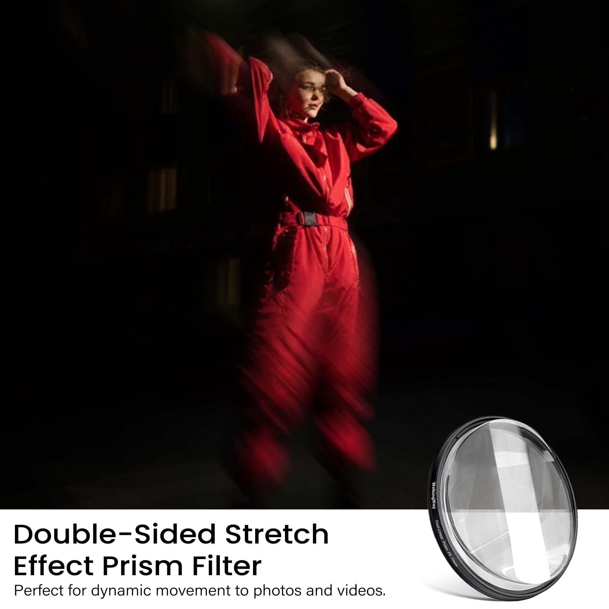 

Walking Way Centerfield Motion Super Speed Prism Filter Special Effects Photography Accessories for DSLR Camera Lens Filter 49mm
