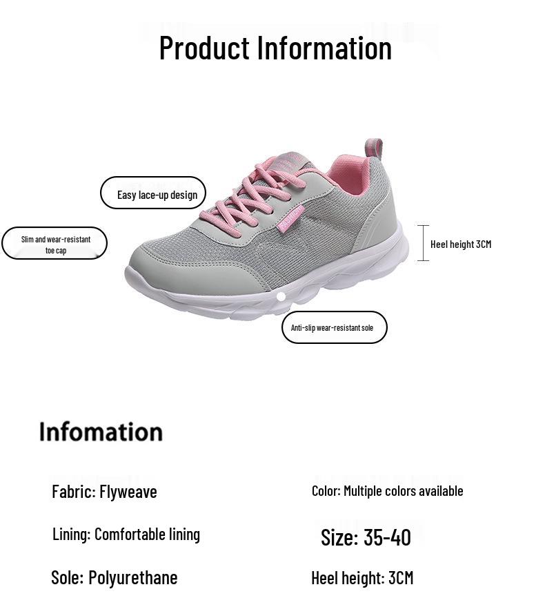 Women's Lightweight Non-Slip Lace-Up Running Shoes: Breathable, Comfortable & Wear-Resistant for Casual, Travel, and Work