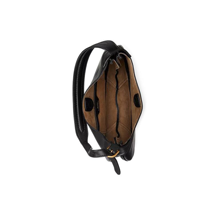 New Polo Ralph Lauren Polo ID Calfskin Handbag, Shoulder Bag Regular Women's Black WAPOBAG02V20042