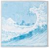Yamamoto Jin Shoten Japanese Goods Kyoto Accessories Handkerchief for Wiping Glasses and Smartphones Fabric The Great Wave Off Kanagawa 25 X 25cm