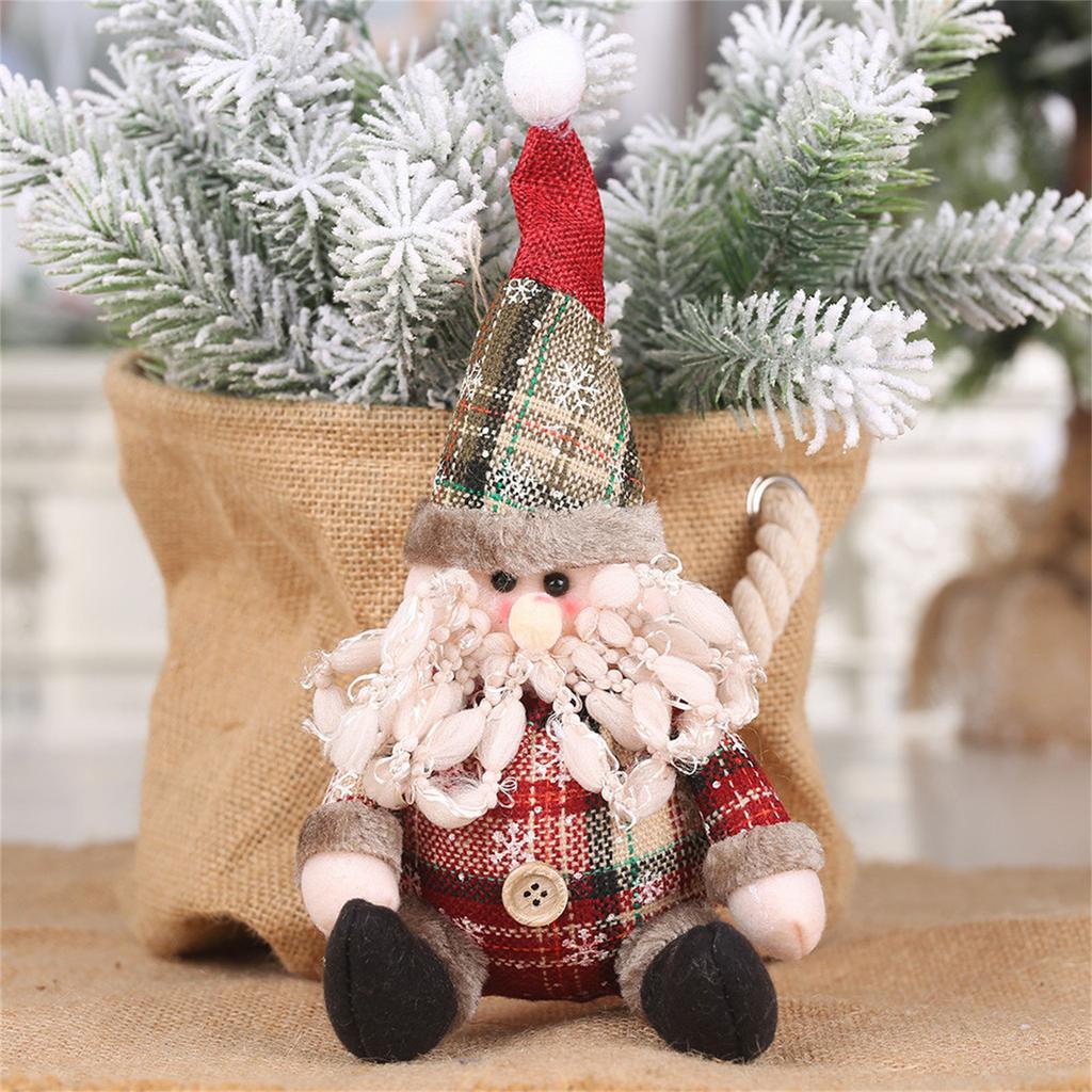 Santa Snowman Deer Fabric Pendant Xmas Tree Ornaments Christmas Home Decorations