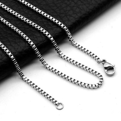 Stainless Steel Box Chain Necklace for Men Women DIY Jewelry Findings Making Link Chains Accessories 3mm