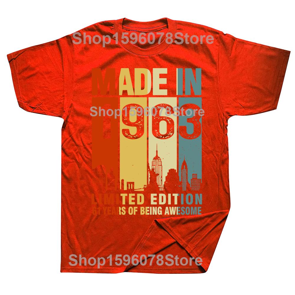 

Made In 1963 Limited Edition 62 Years Of Being Awesome Tee Tops Round Neck ShortSleeve Fashion Tshirt Clothing Casual Tshirts S