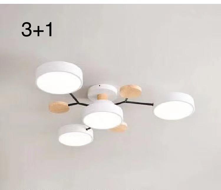 Nordic Macaron Ceiling Light - Modern Minimalist, Solid Wood Fixture for Living Room, Hall, Bedroom, or Restaurant.