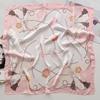 71Cm rose small square scarf literary small fresh versatile silk scarf multi-functional decorative shawl scarf tied bag tied hair
