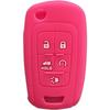 Key Fob Cover for Equinox Cruze: 5 Buttons Silicone Key Fob Case Fit for Chevy Camaro Malibu Impala Sonic Buick Regal Crosse Cascada Verano GMC