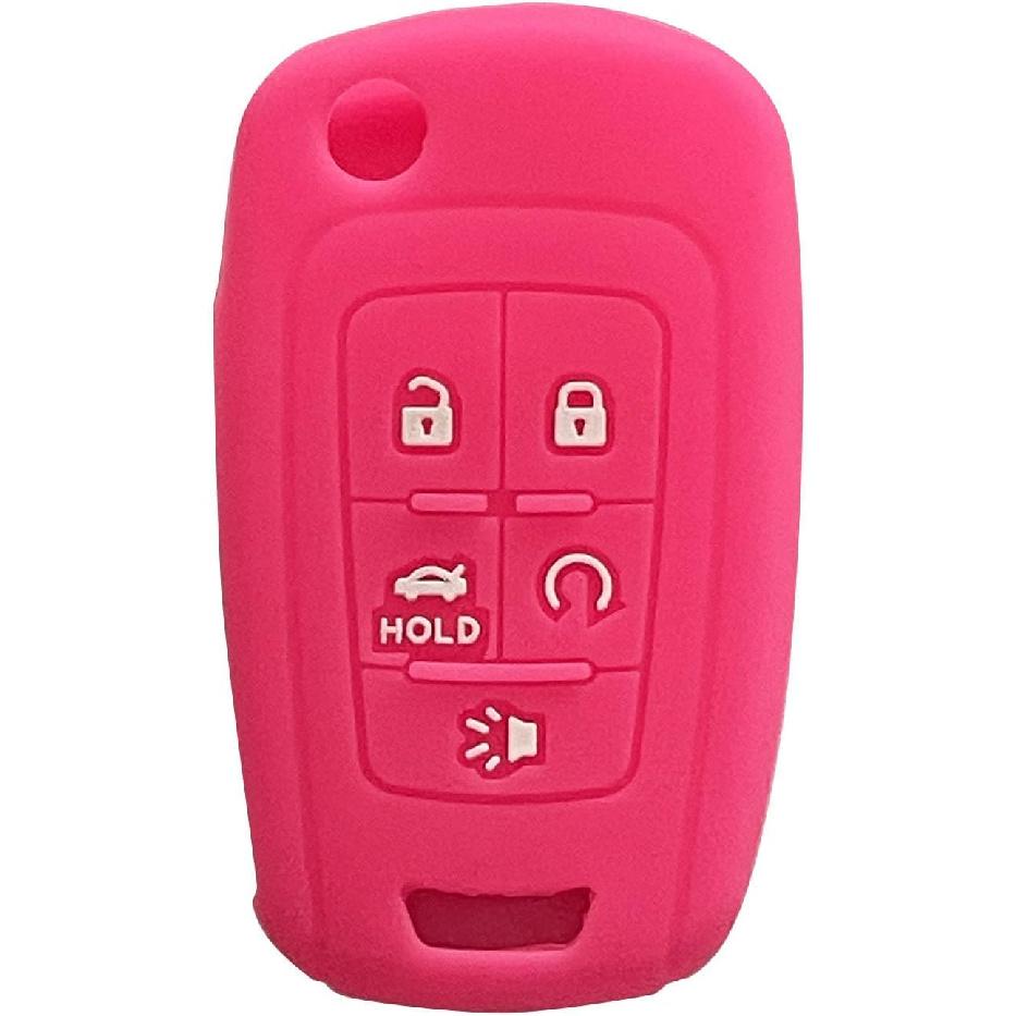 Key Fob Cover for Equinox Cruze: 5 Buttons Silicone Key Fob Case Fit for Chevy Camaro Malibu Impala Sonic Buick Regal Crosse Cascada Verano GMC