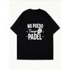 White T Shirt With No Puedo Tengo Padel Graphic Print For Casual Wear And Sports Activities