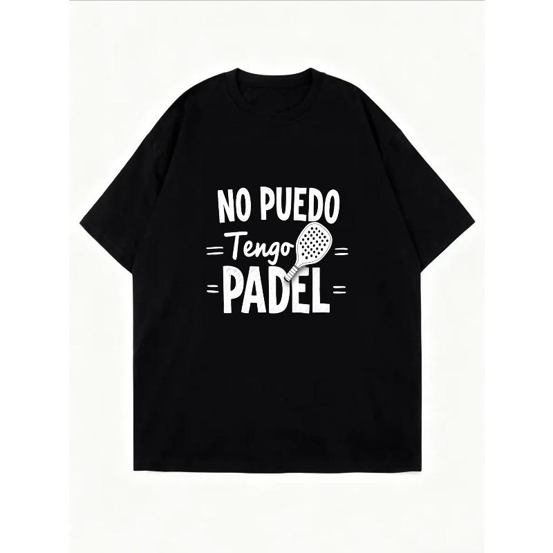 White T Shirt With No Puedo Tengo Padel Graphic Print For Casual Wear And Sports Activities