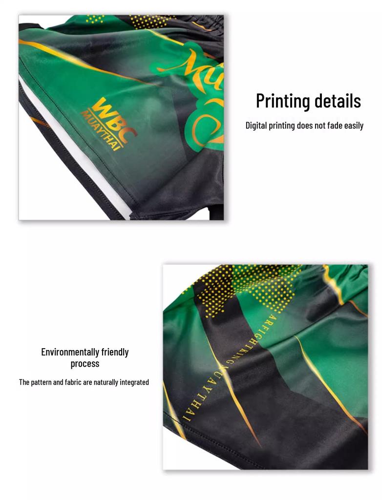 Unisex Schnelltrocknende Elastische Muay Thai MMA UFC Trainingsshorts - Grün