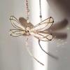 Creative Metal Wing Dragonfly Crystal Suncatcher Garden Wind Chimes Butterfly Home Decor Window Car Ornaments Premium