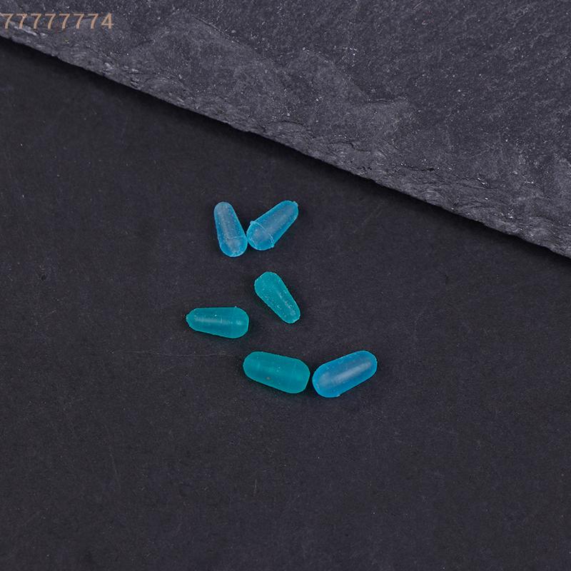 100Pcs High-Quality Silicone Blue Oval Space Beans Sea Carp Fly Fishing Bobber Rubber Stopper Fishing Float for Anglers
