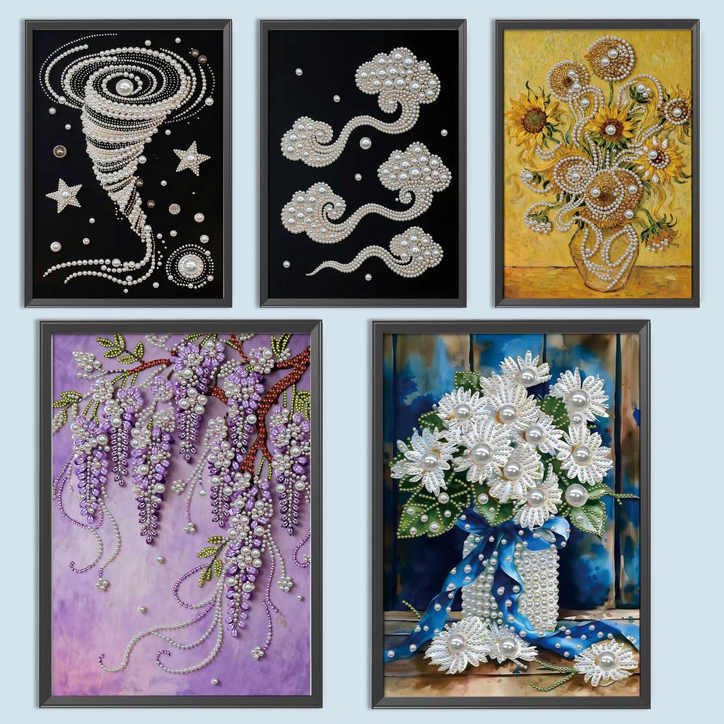 DIY Pearl Gem Paintings Picture Arts Craft for Adults/Beginners Gift Home Decor 30x40cm With Frame